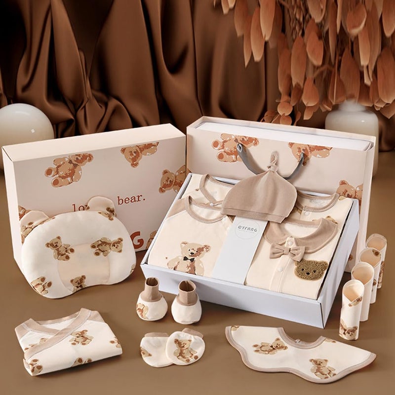 MIXDE 26 high-end gift baskets for newborns | Newborn clothing gift basket set | Red Teddy all season baby set - Image 5